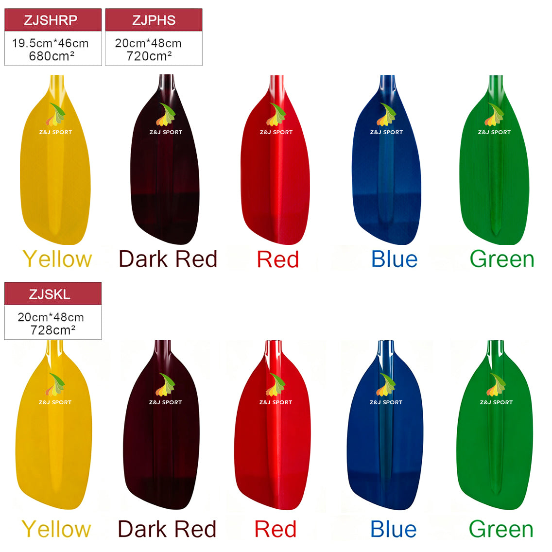 ZJ Full Carbon/Fiberglass Whitewater Paddle With 4-piece Straight Oval Shaft(Classic model)