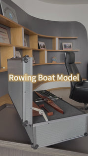 ZJ Handcrafted Wooden Rowing Boat Model Miniatures with Exquisite Gift Box