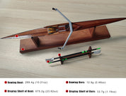 The ZJ Handcrafted Wooden Rowing Boat Model Miniatures by zijie are showcased beautifully with oars, featuring precise craftsmanship. Measurements include: boat 289.4g, display shelf 675.2g, oars 12.9g, and oar display shelf 33.7g—a tribute to classic rowing boats in an exquisite gift box.