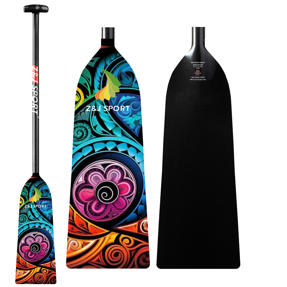 ZJ IDBF Approved Carbon One Piece Dragon Boat Paddle With Custom Graphic (OPDP)