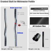 ZJ Separate Straight /Cranked Shaft Replacement For Whitewater Paddle (without blades)