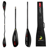 ZJ X Series Carbon Fiber Kayak Surfski Paddle With Cranked Shaft