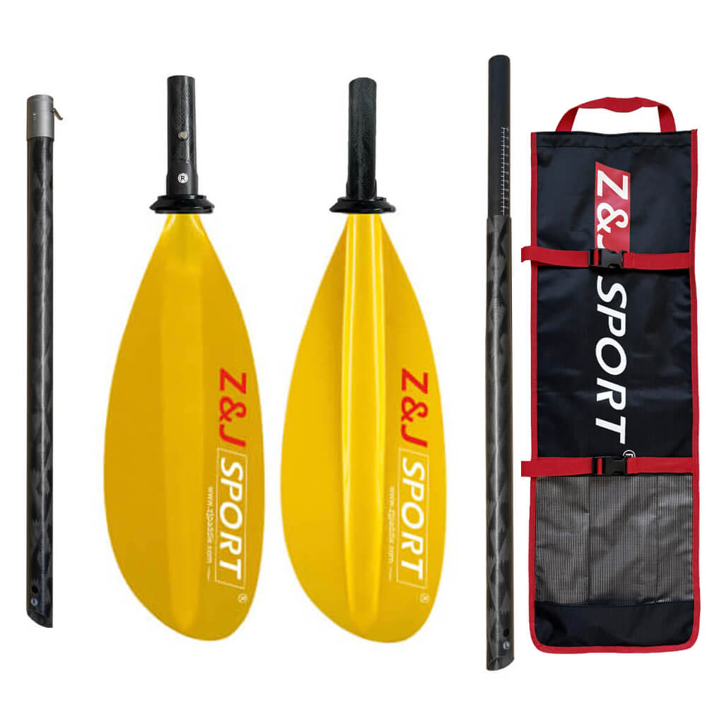  4 Piece Translucent Fiberglass Sea Kayak Paddle High-Angle Dynamic Blade (SKD-II).