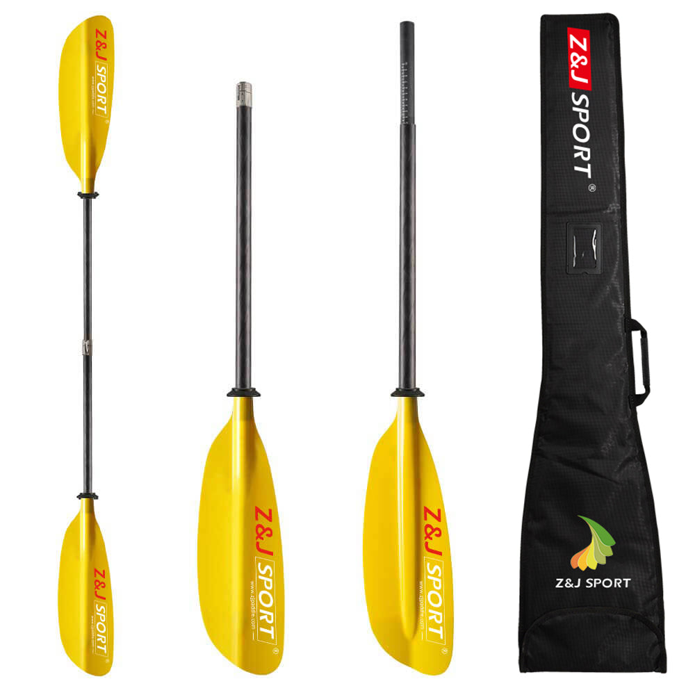 ZJ 2 peças / 4 peças translúcidas de fibra de vidro marítima Paddle-lâmina de turismo de baixo ângulo (SKR-III)