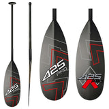 425Pro 1-Piece Full Carbon Outrigger Canoe Steering Paddle with Anti Skid Grip