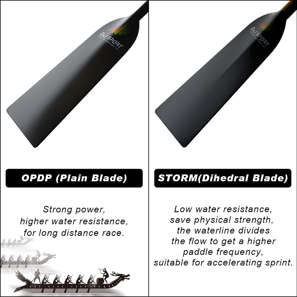 ZJ IDBF-zugelassenes Drachenboot-Paddel-Diederblatt (STORM) mit schwarzer Tasche