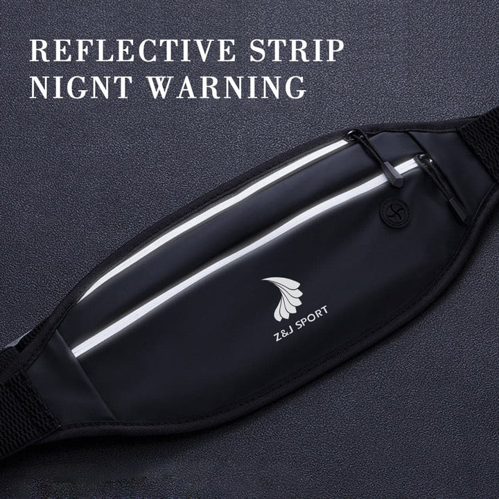 ZJ SPORT PU Leather Waterproof Double Pocket Waist Bag with Reflective Strap and Logo for Outdoor Activities(Only valid when ordering with paddles)