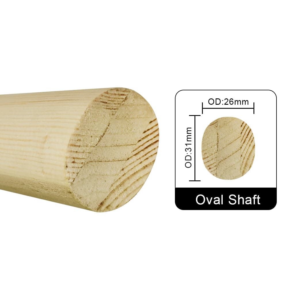 ZJ Durable Wooden Shaft For Outrigger Canoe Paddle (1 set/2 shafts)