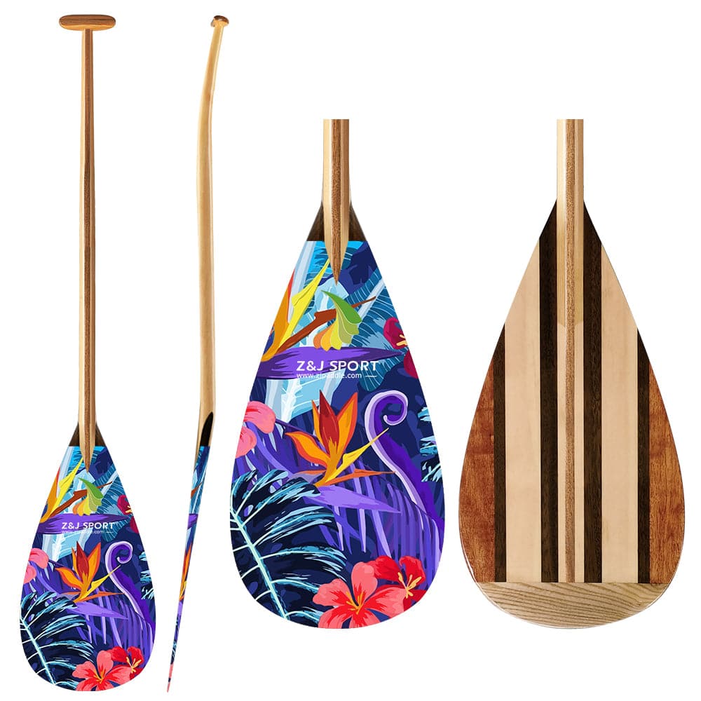 Paleta de canoa con estabilizador de madera completa ZJ