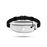 ZJ SPORT PU Leather Waterproof Double Pocket Waist Bag with Reflective Strap and Logo for Outdoor Activities