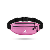 ZJ SPORT PU Leather Waterproof Double Pocket Waist Bag with Reflective Strap and Logo for Outdoor Activities