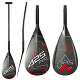 425Pro Full Carbon Fiber Outrigger Canoe Paddle with Anti Skid Grip