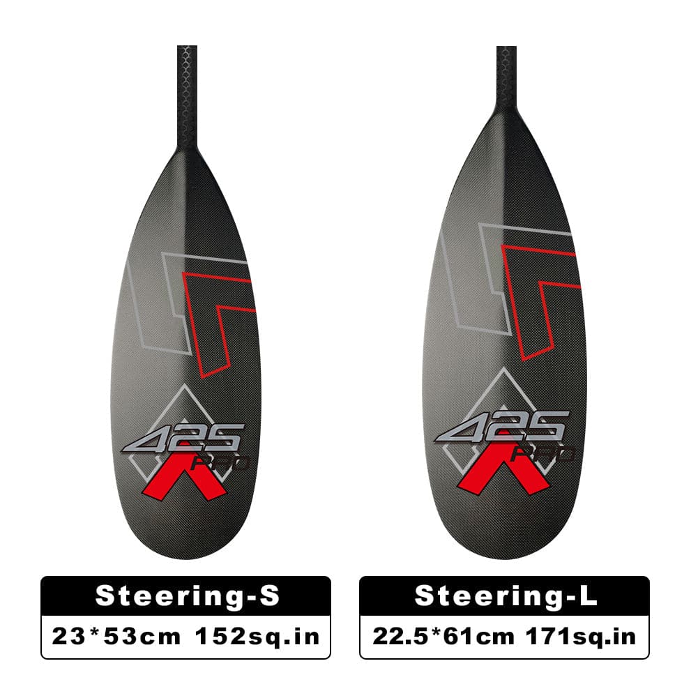 425Pro 1-Piece Full Carbon Steering Outrigger Canoe Paddle with Anti Skid Grip