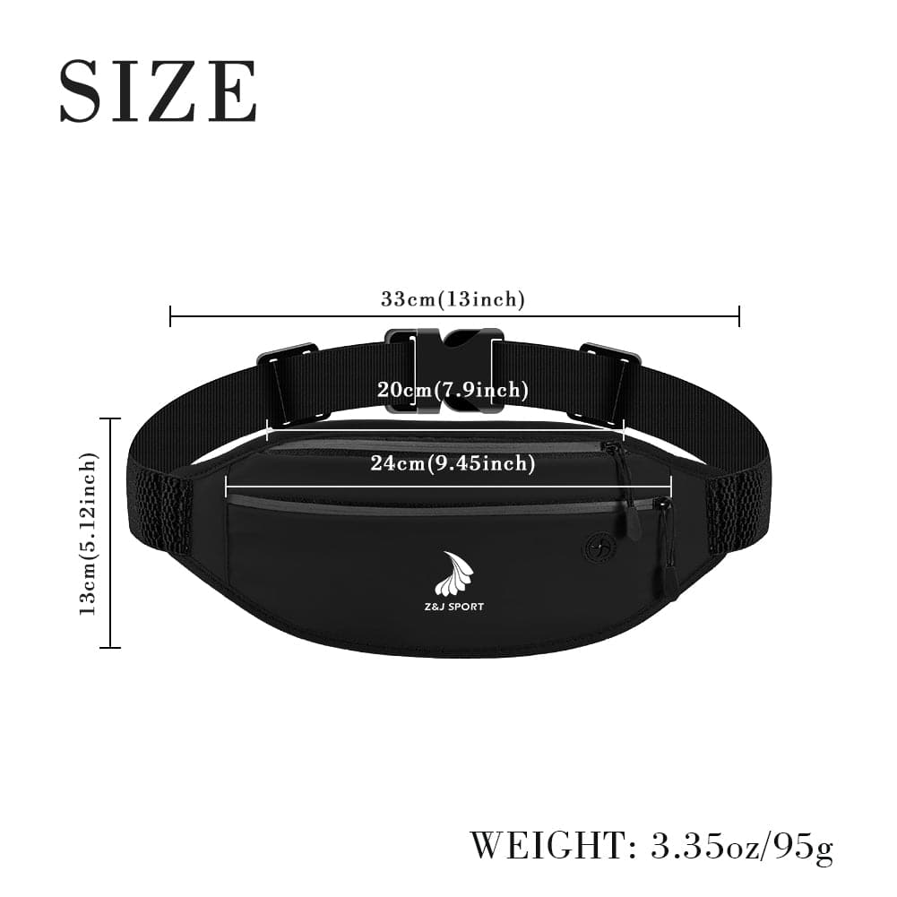 ZJ SPORT PU Leather Waterproof Double Pocket Waist Bag with Reflective Strap and Logo for Outdoor Activities(Only valid when ordering with paddles)