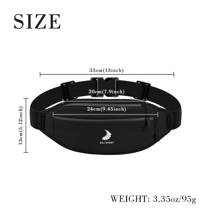 ZJ SPORT PU Leather Waterproof Double Pocket Waist Bag with Reflective Strap and Logo for Outdoor Activities(Only valid when ordering with paddles)