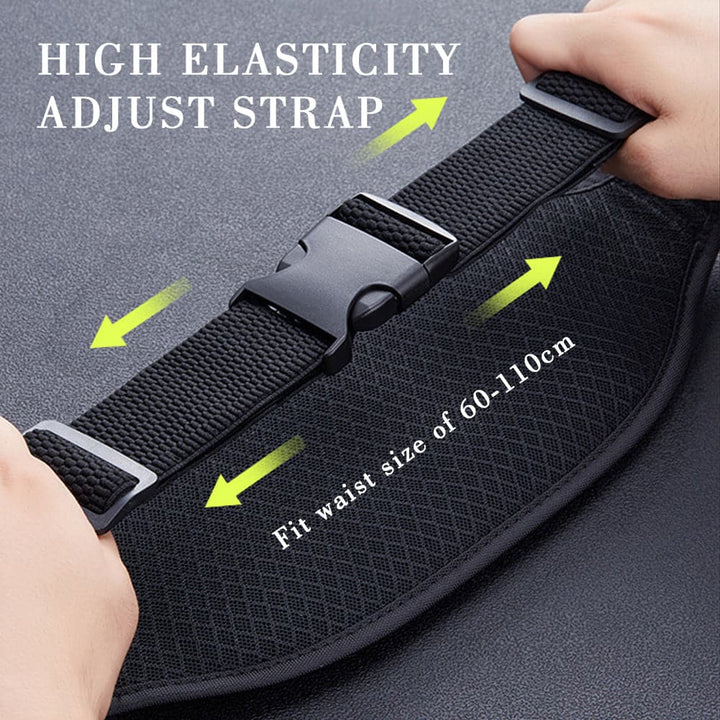 ZJ SPORT PU Leather Waterproof Double Pocket Waist Bag with Reflective Strap and Logo for Outdoor Activities(Only valid when ordering with paddles)