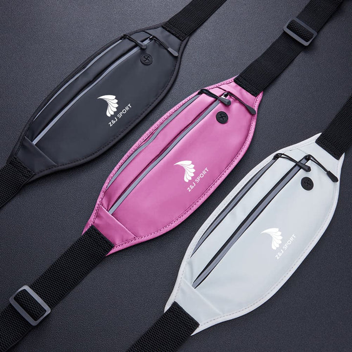 ZJ SPORT PU Leather Waterproof Double Pocket Waist Bag with Reflective Strap and Logo for Outdoor Activities(Only valid when ordering with paddles)