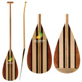 ZJ Full Wooden Outrigger Canoe Paddle With Custom Graphics Upper Bent / Straight Shaft