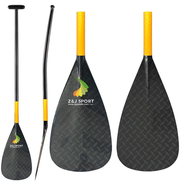 ZJ Remo de canoagem Outrigger Full Carbon com eixo dobrado superior (FCOCP-UB)