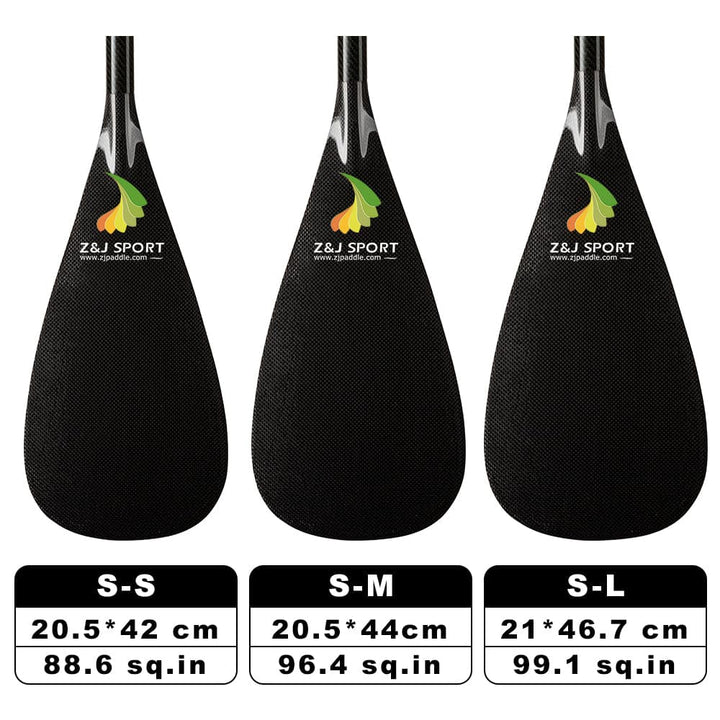 Pás SUP de 1 peça de fibra de carbono leve ZJ com eixo oval