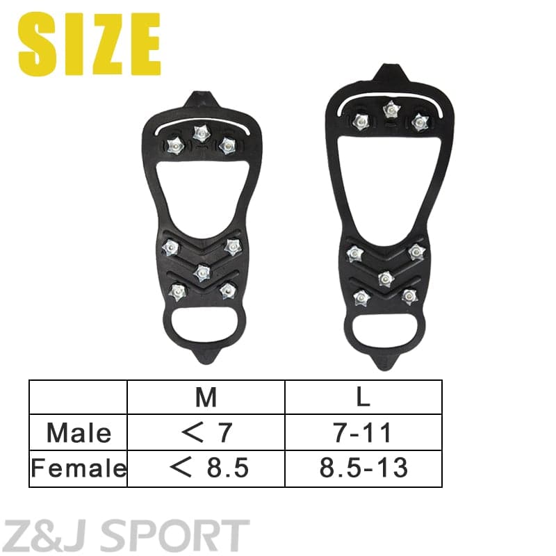 Z&J SPORT Crampons 8 Manganese Steel Anti-Slip Micro Spikes TPE Grip Pad (Only Valid When Ordering With Paddles)