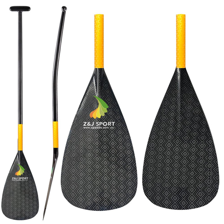 ZJ Remo de canoagem Outrigger Full Carbon com eixo dobrado superior (FCOCP-UB)